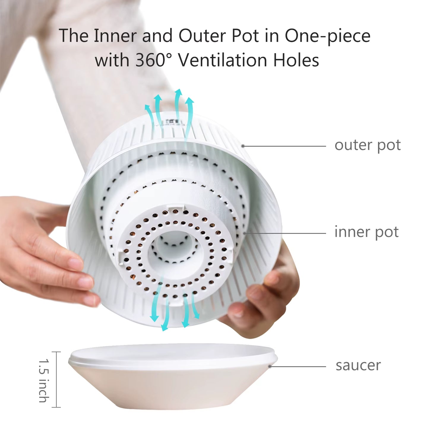 Orchid Pots with Holes Flower Pot for Repotting Plastic Planter Indoor-Outdoor Plants Home Decorative Air Plant Pot
